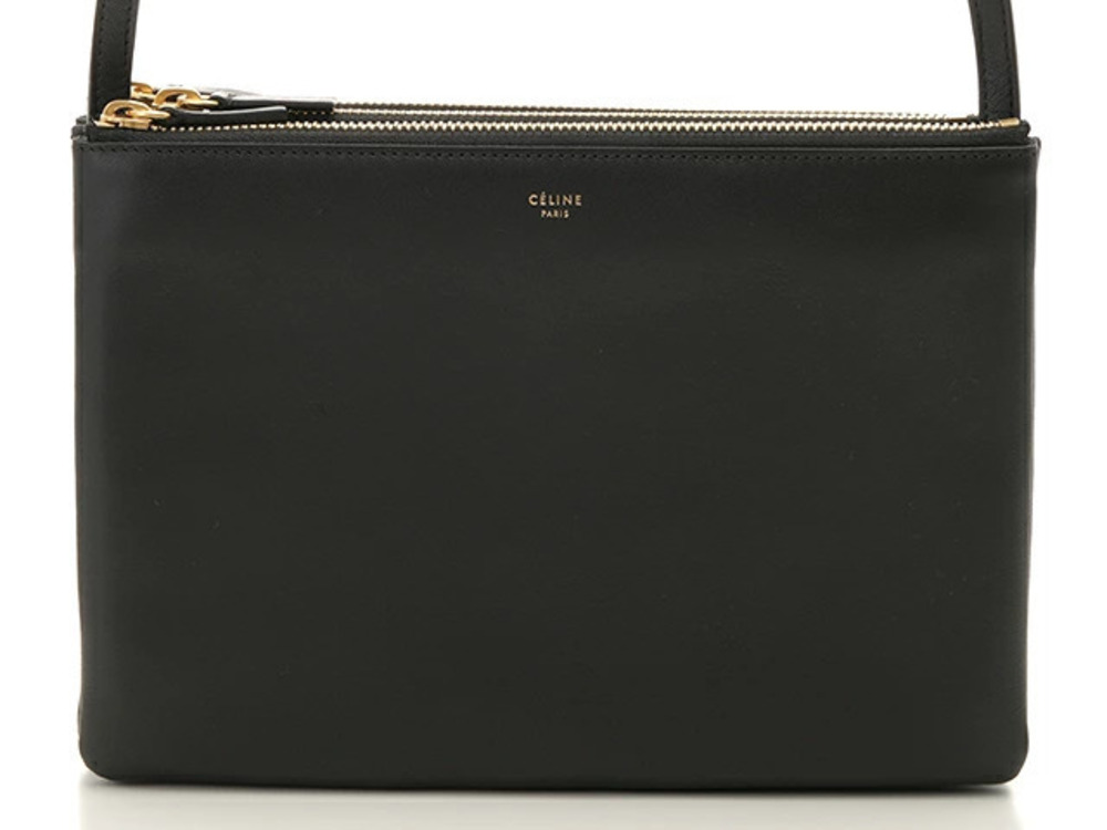Celine Bag Shoulder Trio Black Lambskin